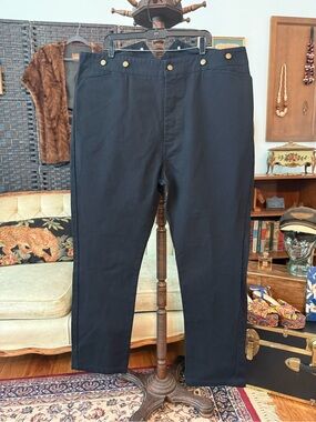 Frontier Classics Black Cotton Button Fly Western Reenactment Trousers Size 44